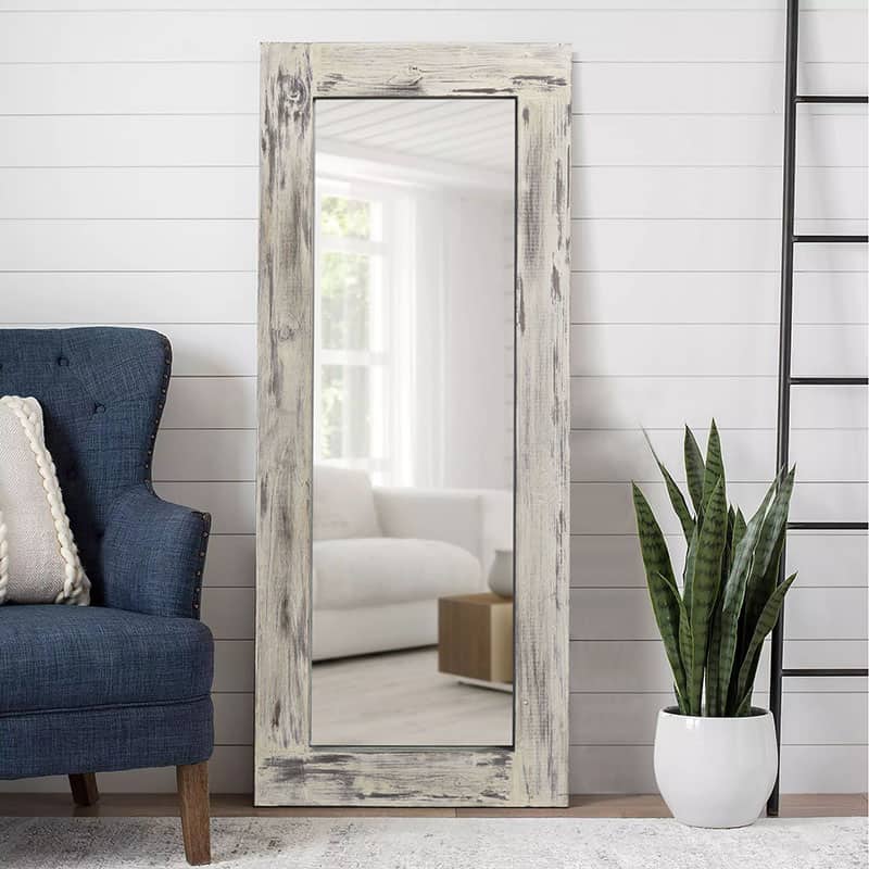 White Wooden Frame Mirror