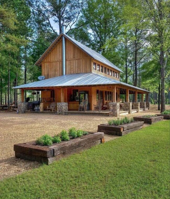 Rustic Wraparound Porch Stunner