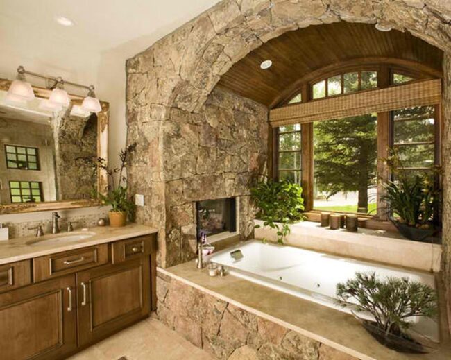 Unwind in Style with a Swiss Chalet-Style Bathroom Design