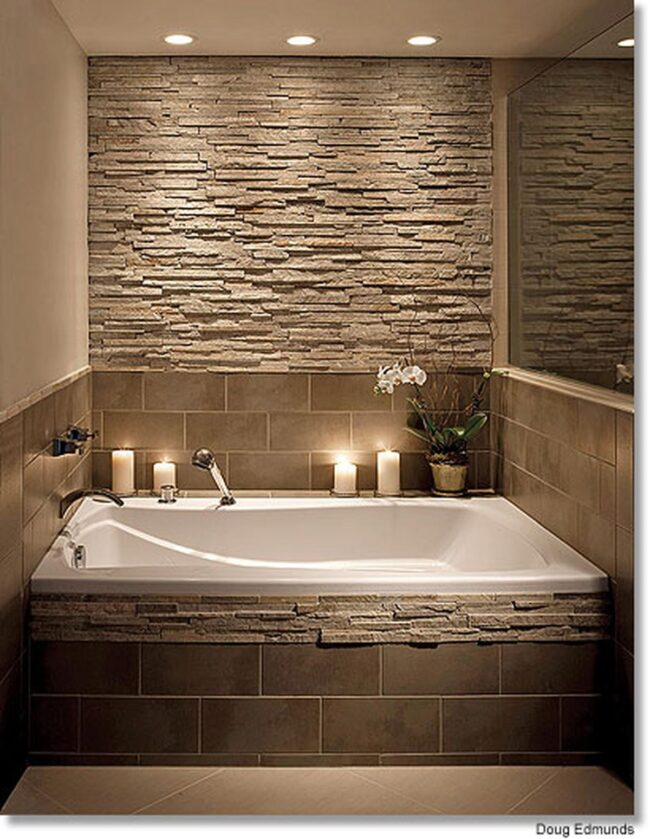 Enjoy a Luxurious Spa Experience with a Stylish Drop-In Tub