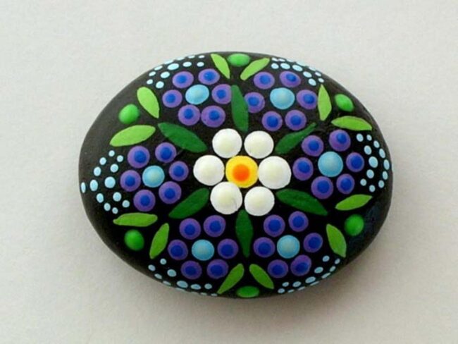 Floral Painted Rock