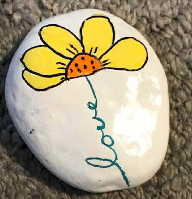 DIY Floral Rock Art