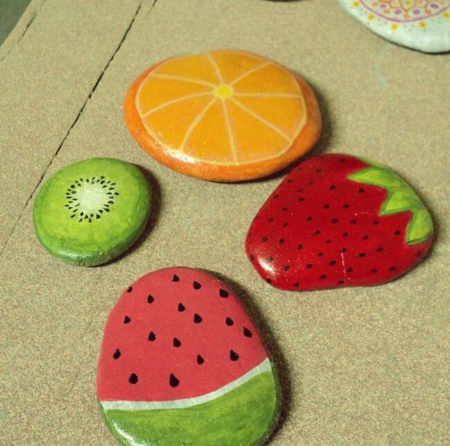 Fruit Painted Rocks