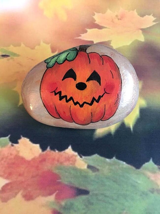 Pumpkin Painted Rock