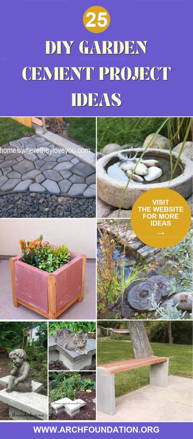 25 Quick DIY Cement Projects for Your Garden