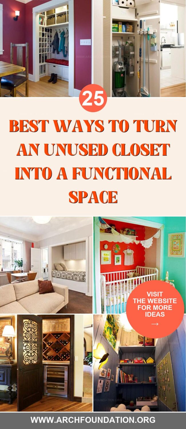 25 Unique Ways to Turn an Unused Closet Into a Functional Space