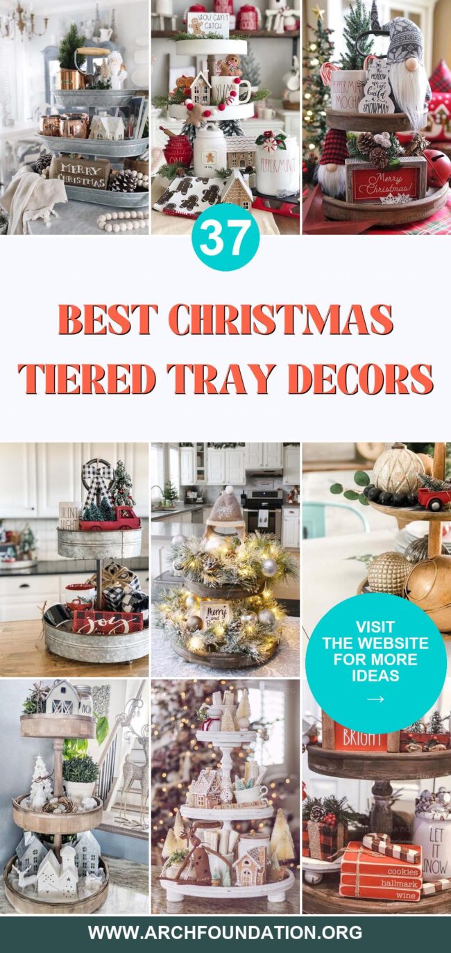 37 Adorable Christmas Tiered Tray Decor Ideas