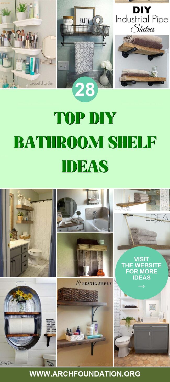 28 DIY Bathroom Shelf Projects for Organized Spaces