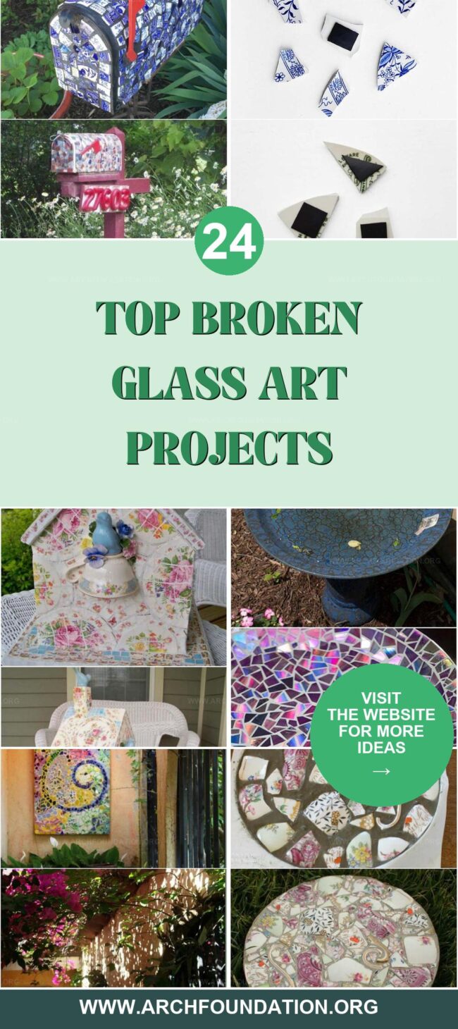 24 Stunning Broken Glass Art and China Projects