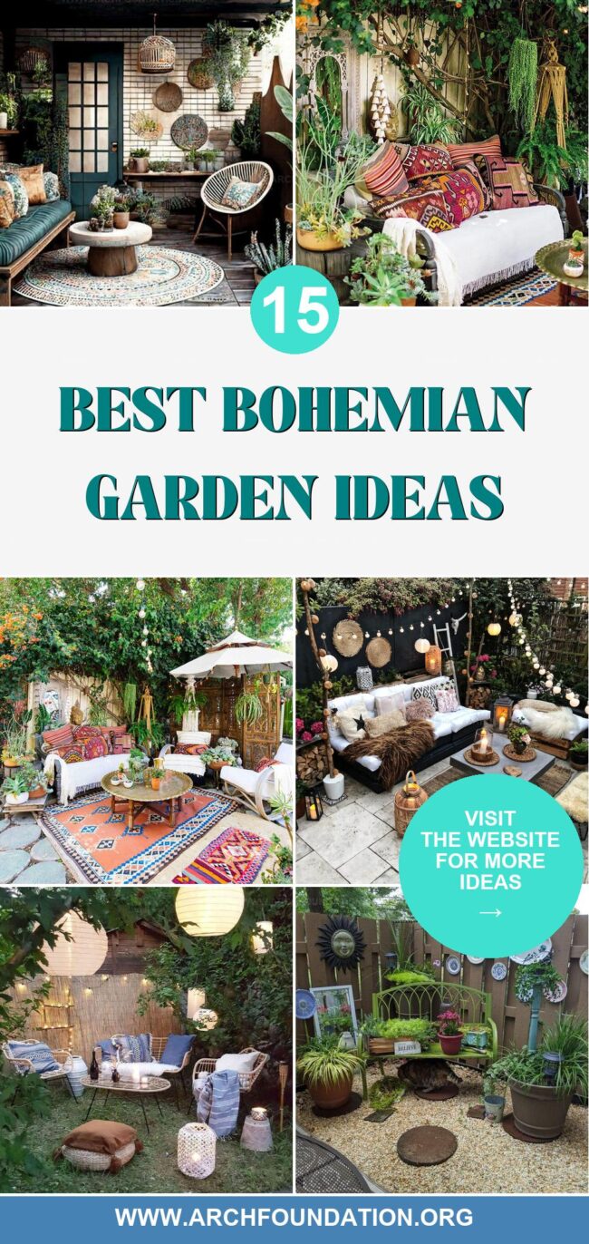 15 Bohemian Garden Designs with Enchanting Upcycles