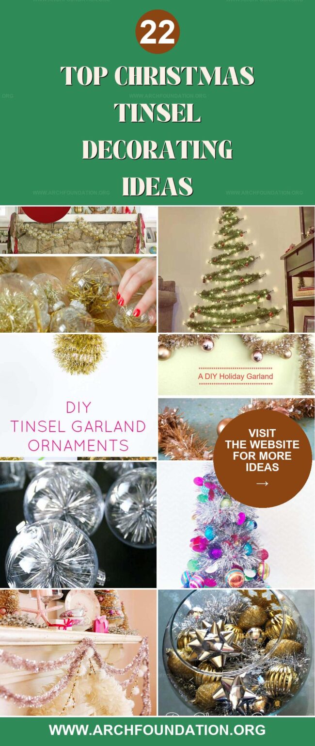 22 Easy Christmas Tinsel Decor Ideas