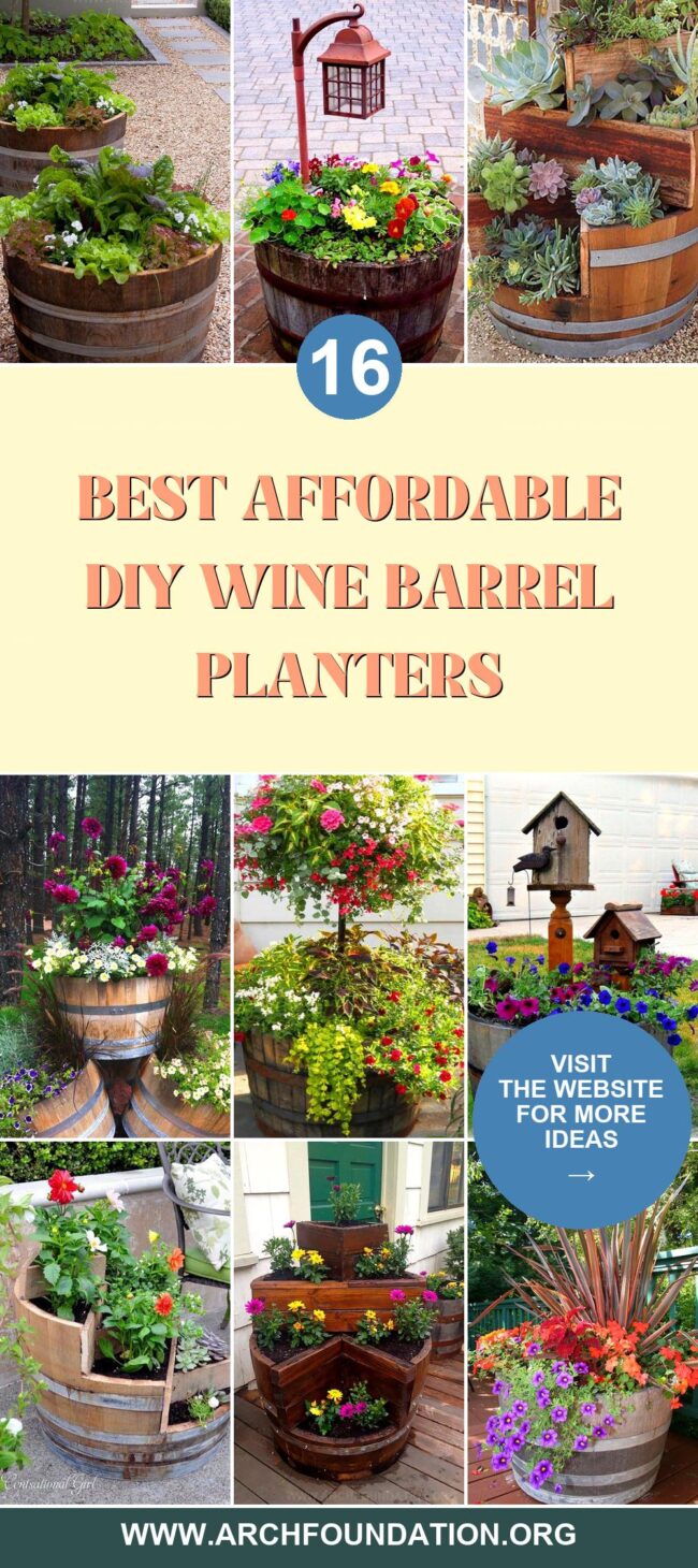 16 Simple DIY Wine Barrel Planters on a Budget