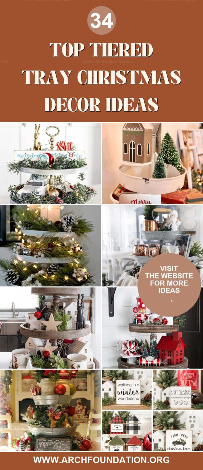 34 Tiered Tray Decor Ideas for Christmas