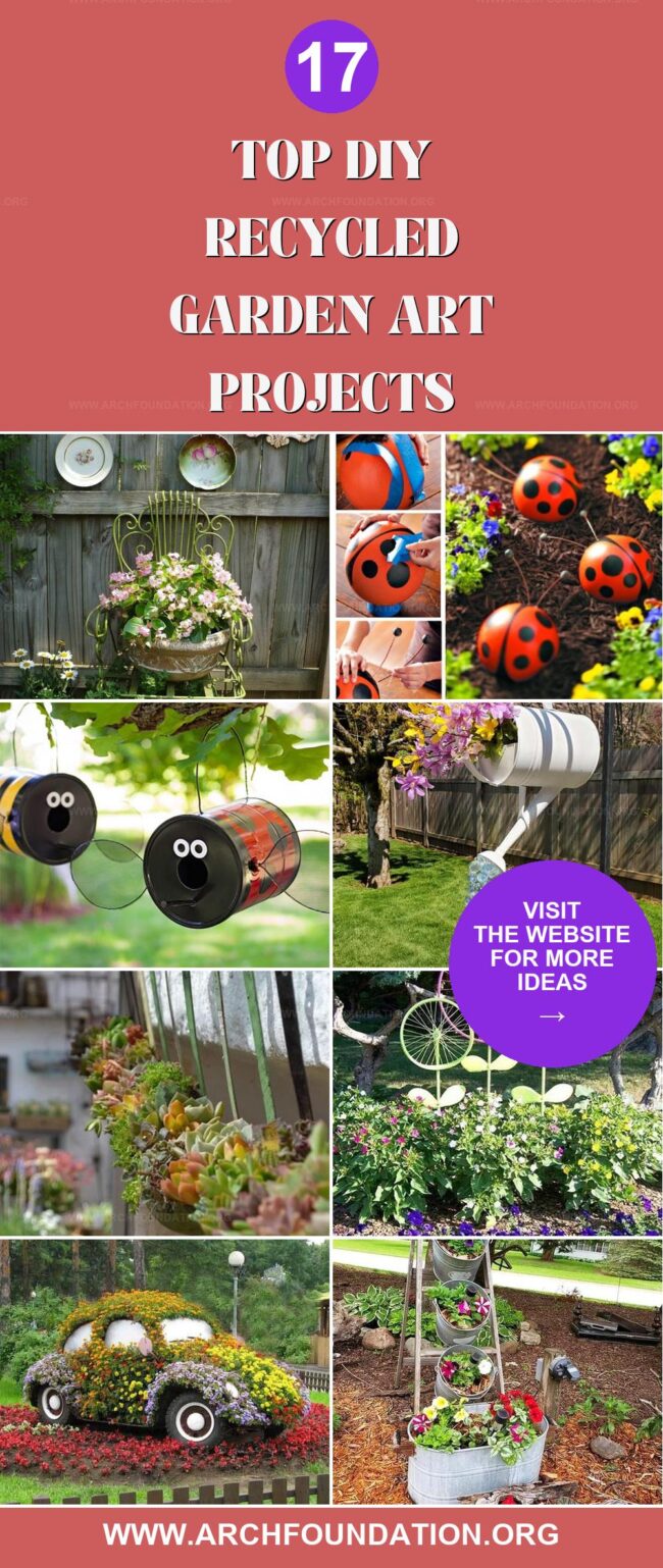 17 DIY Recycled Garden Art Ideas to Try