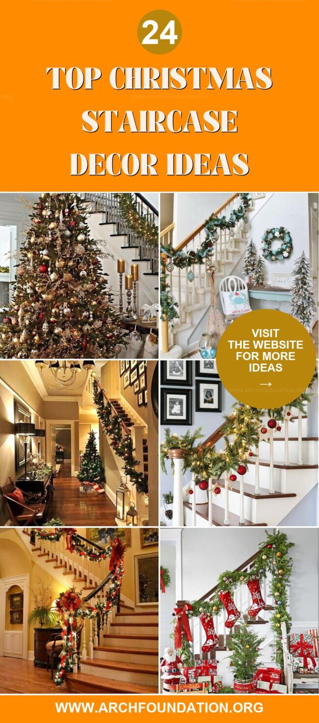 24 Christmas Staircase Decorations to Spread Joy