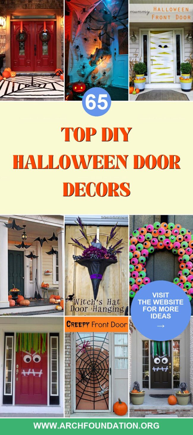 65 Halloween Door Decor Ideas to Greet with Spooks