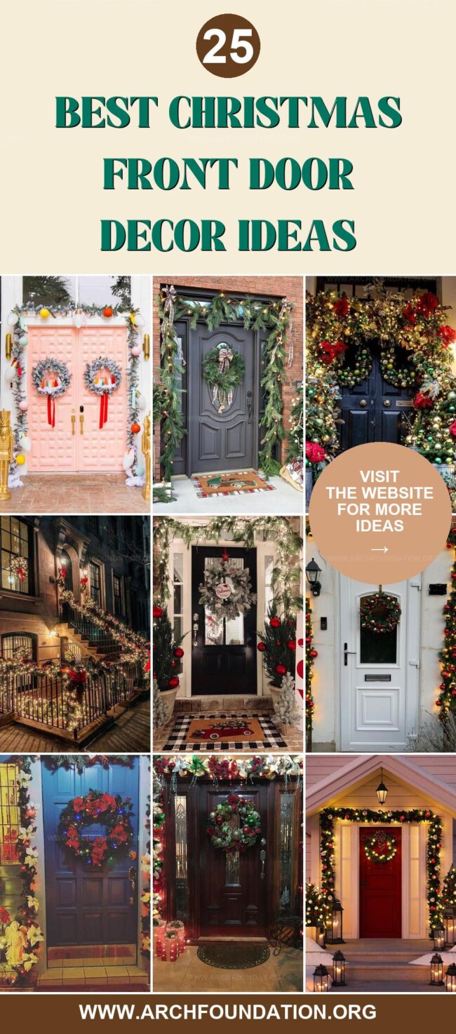 25 Christmas Front Door Decor Ideas to Greet the Season