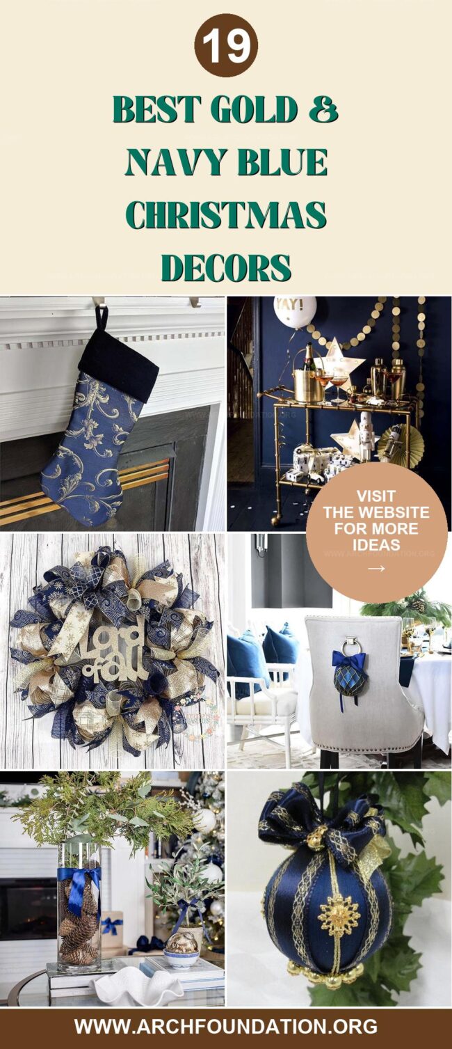 19 Gold and Navy Blue Christmas Decor Ideas