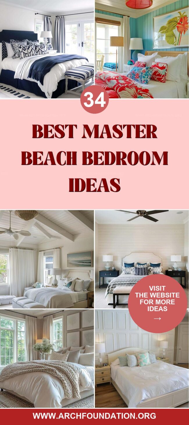 34 Beautiful Beach Bedroom Ideas for a Master Retreat