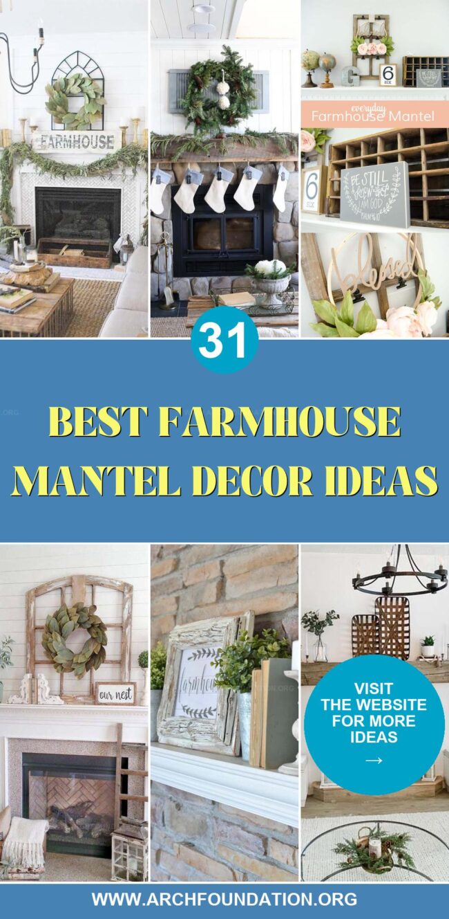 31 Charming Farmhouse Mantel Decorating Ideas