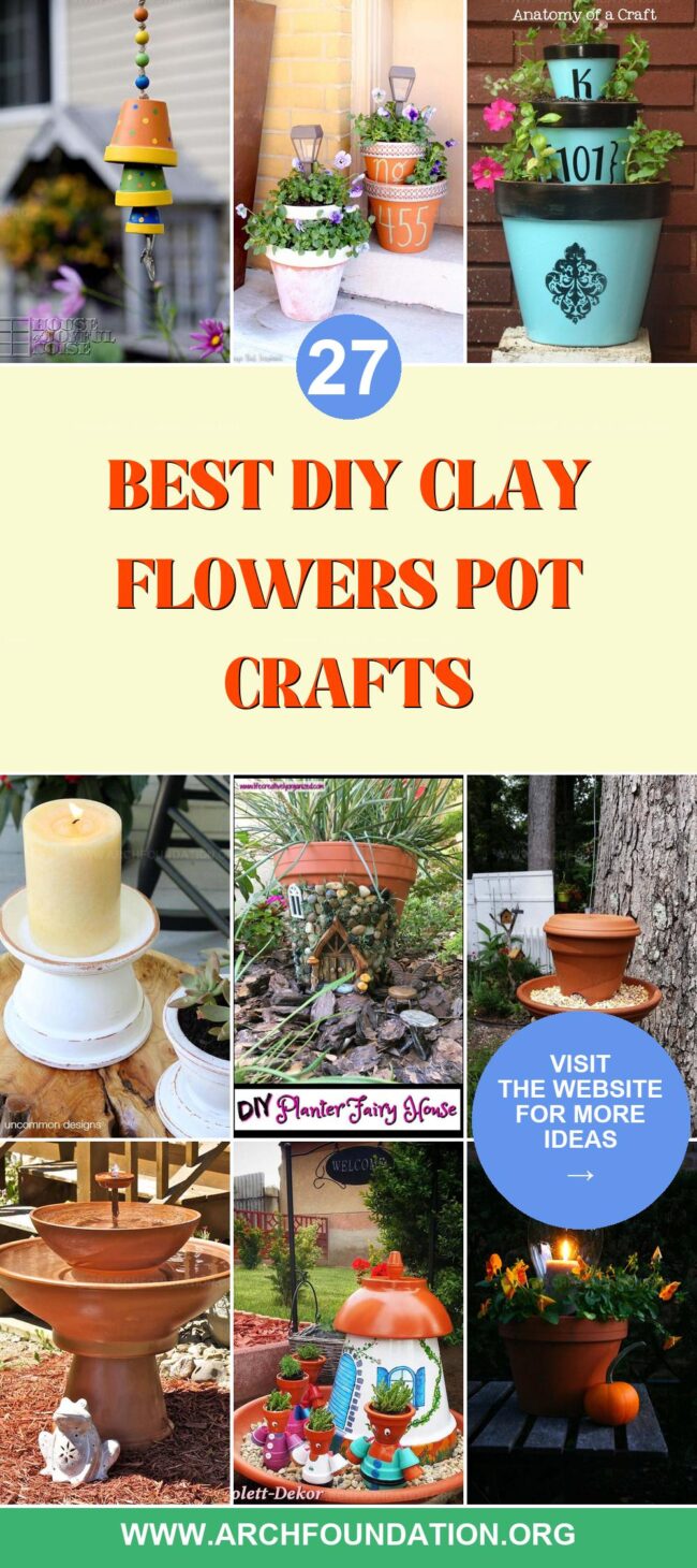 27 Colorful DIY Clay Flowers Pot Crafts to Brighten Your Day