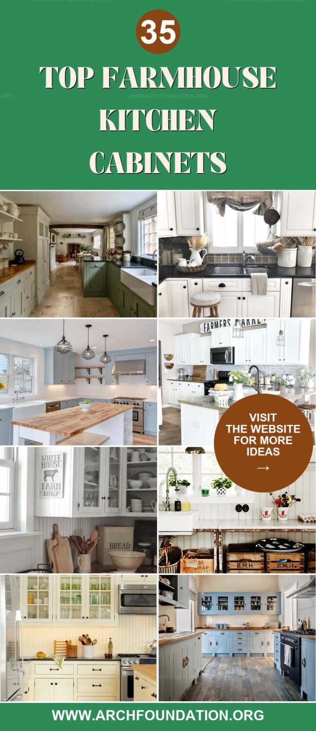 35 Gorgeous Farmhouse Kitchen Cabinet Ideas