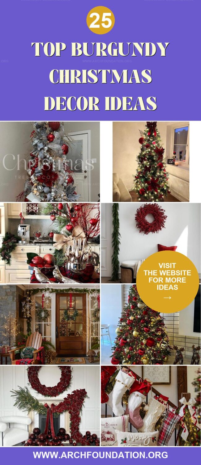 25 Burgundy Christmas Decors for a Warm, Festive Look