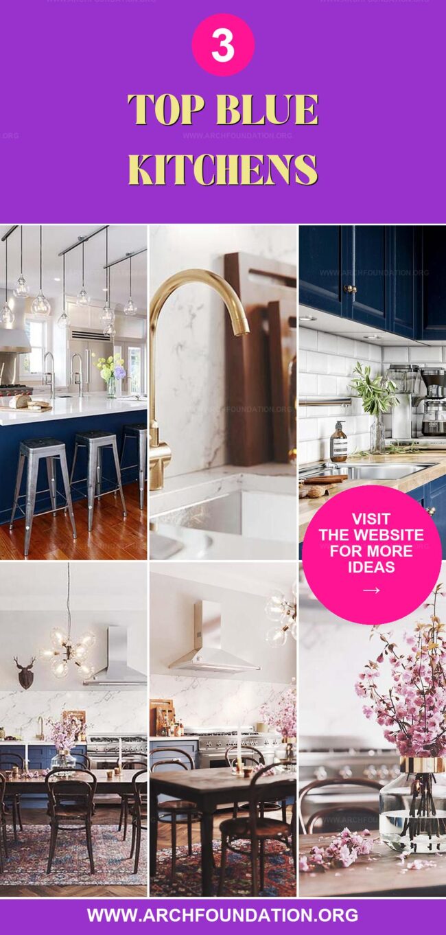 3 Chic Blue Kitchens for a Fresh Makeover