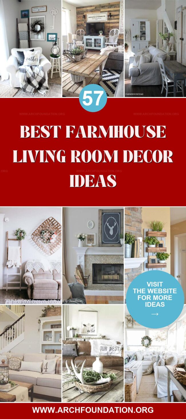 57 Inspiring Farmhouse Living Room Decor Ideas