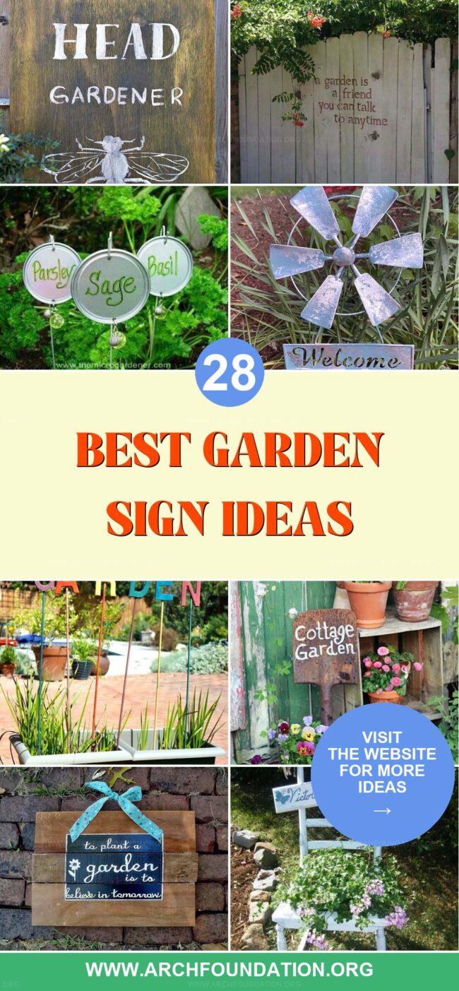 28 Playful Garden Sign Ideas to Light Up Your Garden with Charm