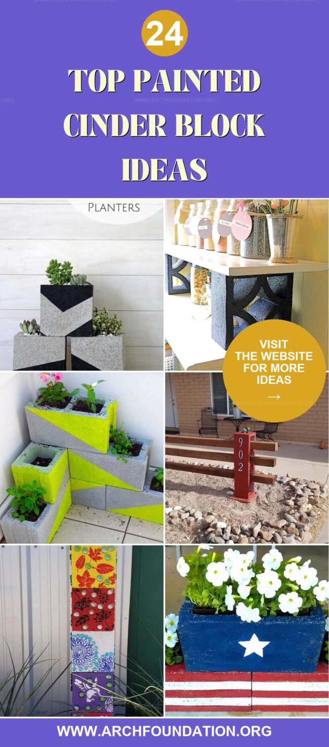 24 Creative Painted Cinder Block Ideas for a Colorful Home