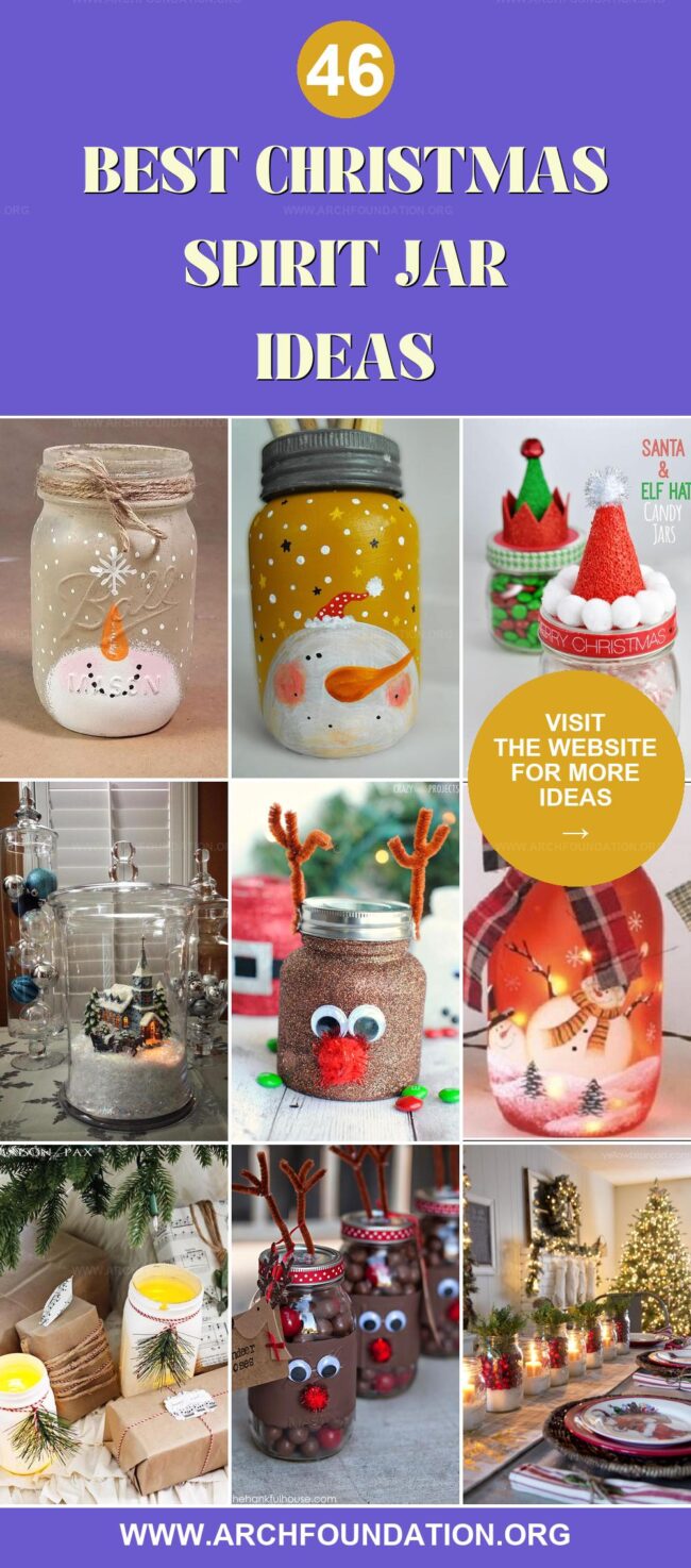 46 Christmas Spirit Jar Designs to Brighten Festive Decor