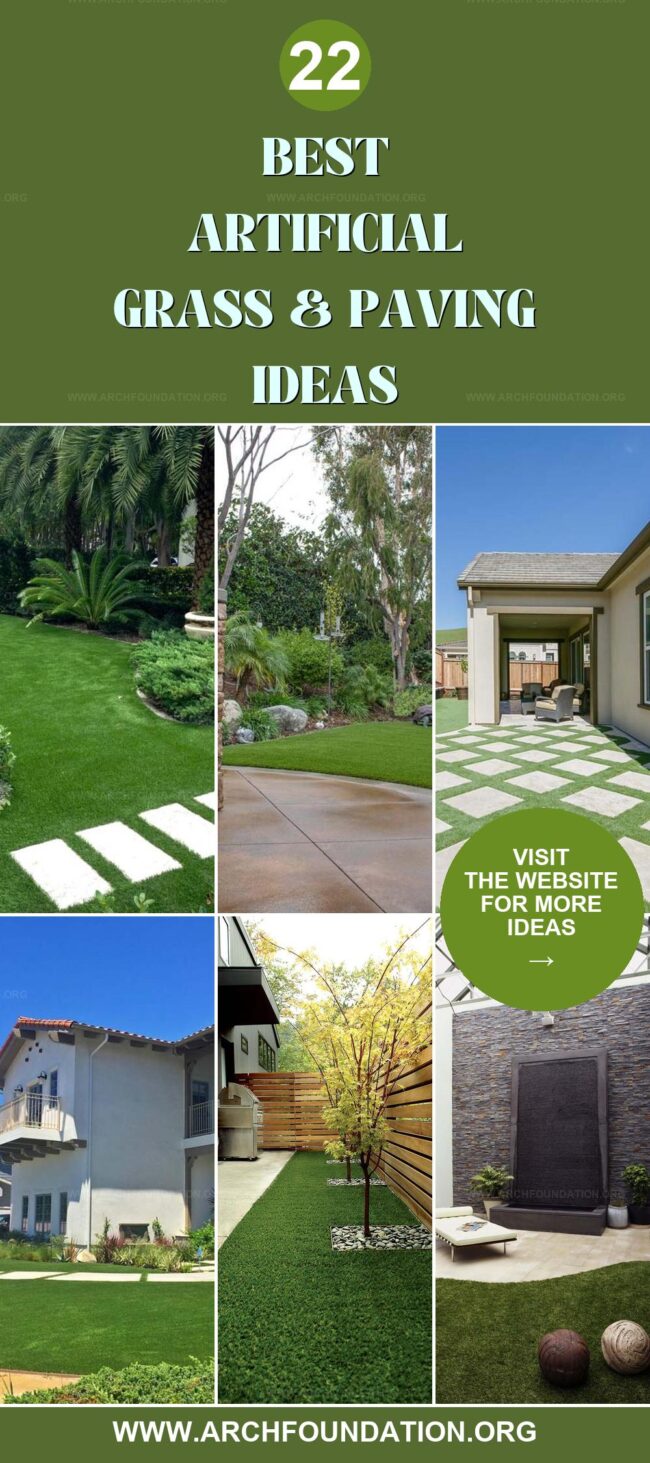 22 Stunning Artificial Grass and Paving Designs