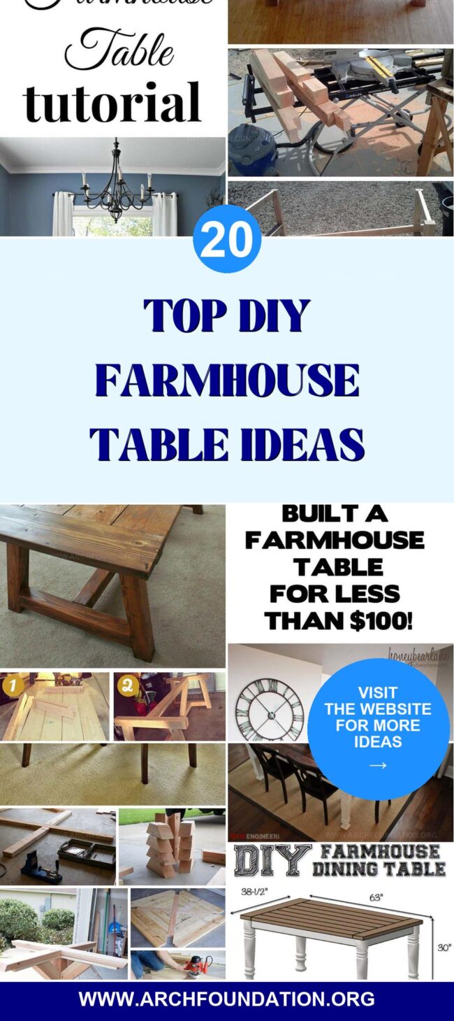 20 Rustic DIY Farmhouse Table Ideas for a Classic Look