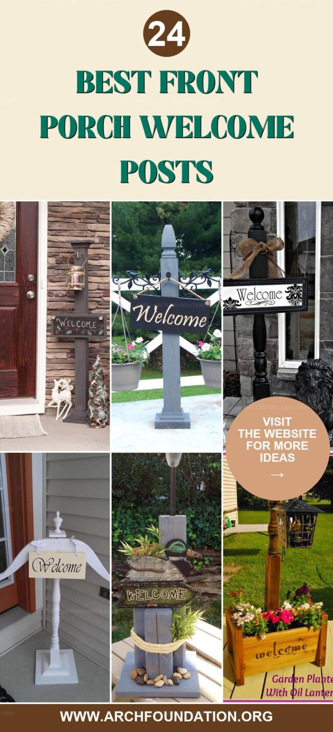 24 Lovely Front Porch Welcome Post Ideas to Greet Guests