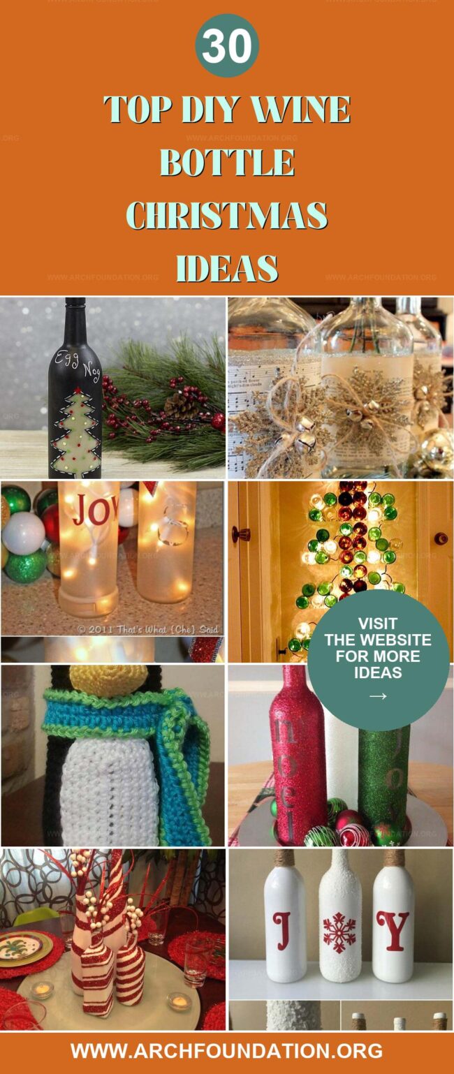 30 DIY Christmas Ideas to Upcycle Wine Bottles