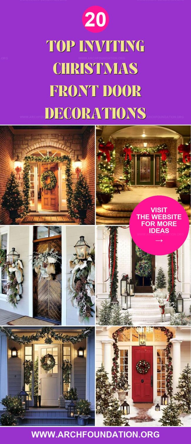 20 Welcoming Christmas Front Door Decor Ideas