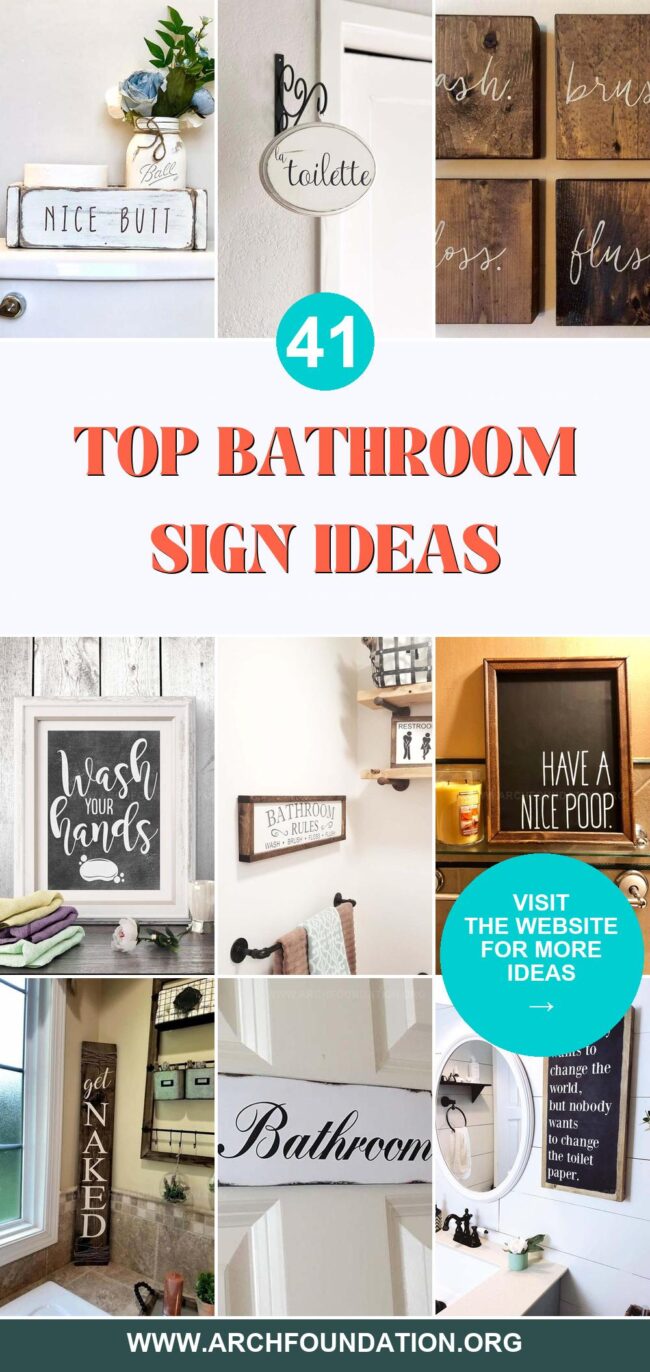 41 Cute Bathroom Sign Ideas to Add Personality