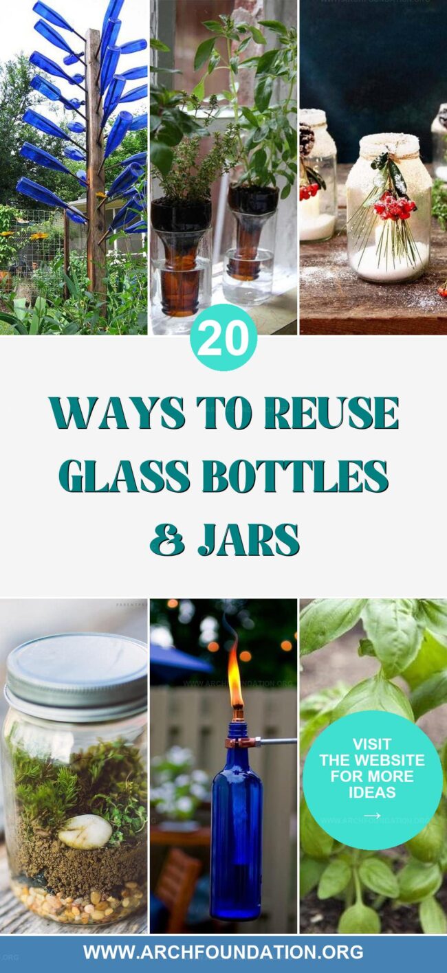 20 Clever Ideas for Reusing Glass Bottles and Jars