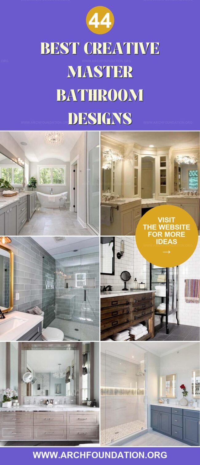 44 Creative Master Bathroom Designs to Elevate Your Next Remodel