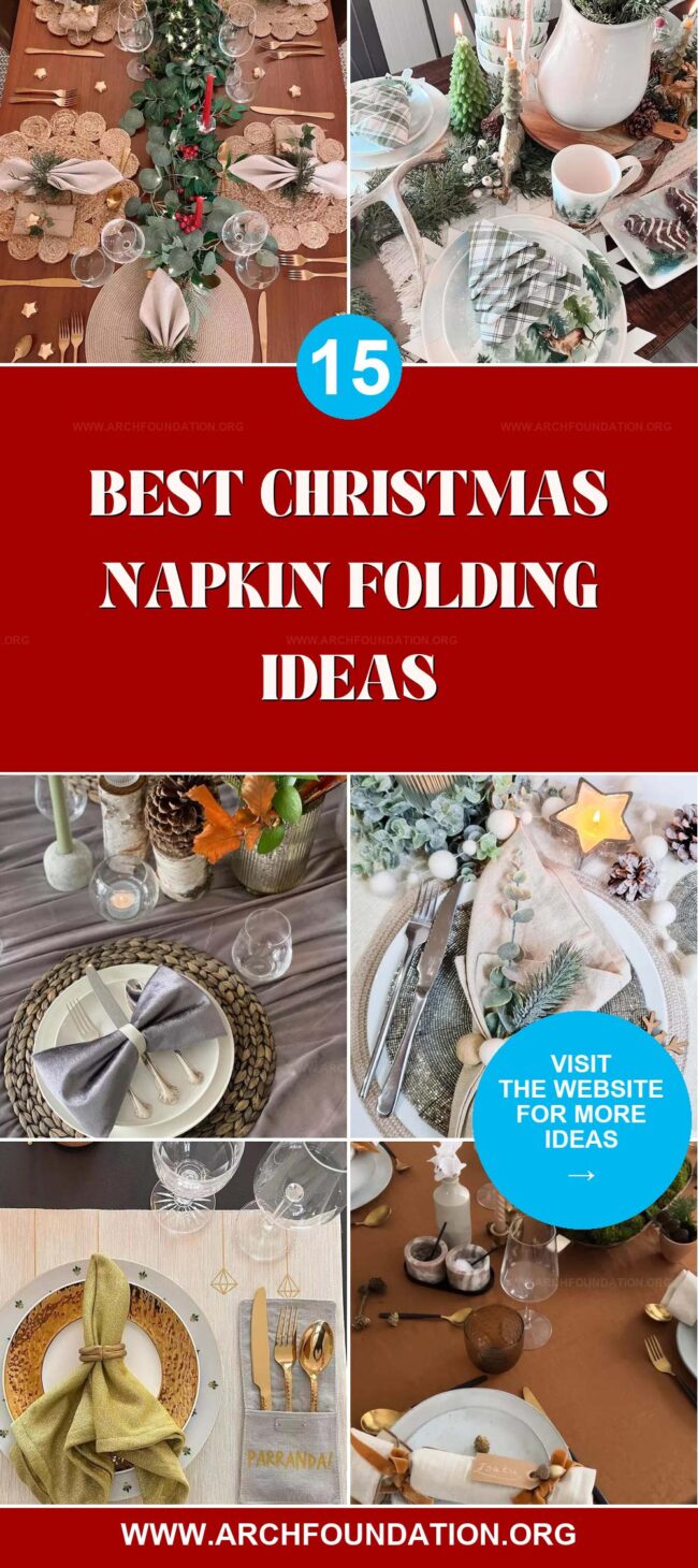 15 Ways to Fold Christmas Napkins for a Festive Table