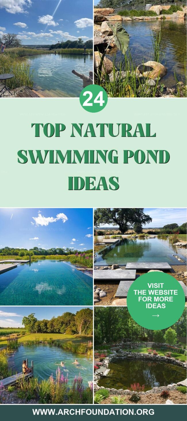 24 Stunning Natural Swimming Pond Ideas for a Relaxation Oasis