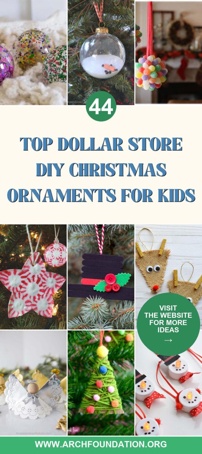 44 Fun Dollar Store DIY Christmas Ornaments for Kids