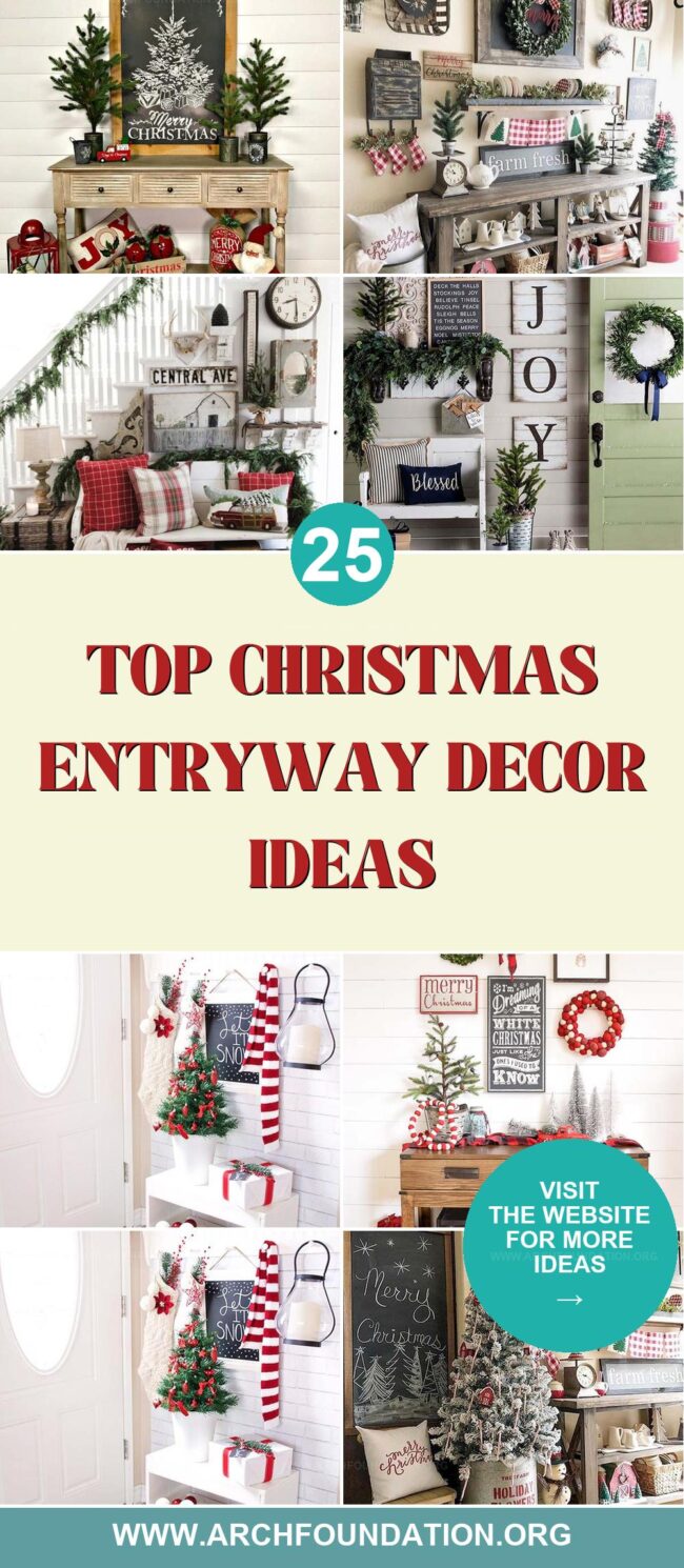 25 Stunning Christmas Entryway Decor Ideas