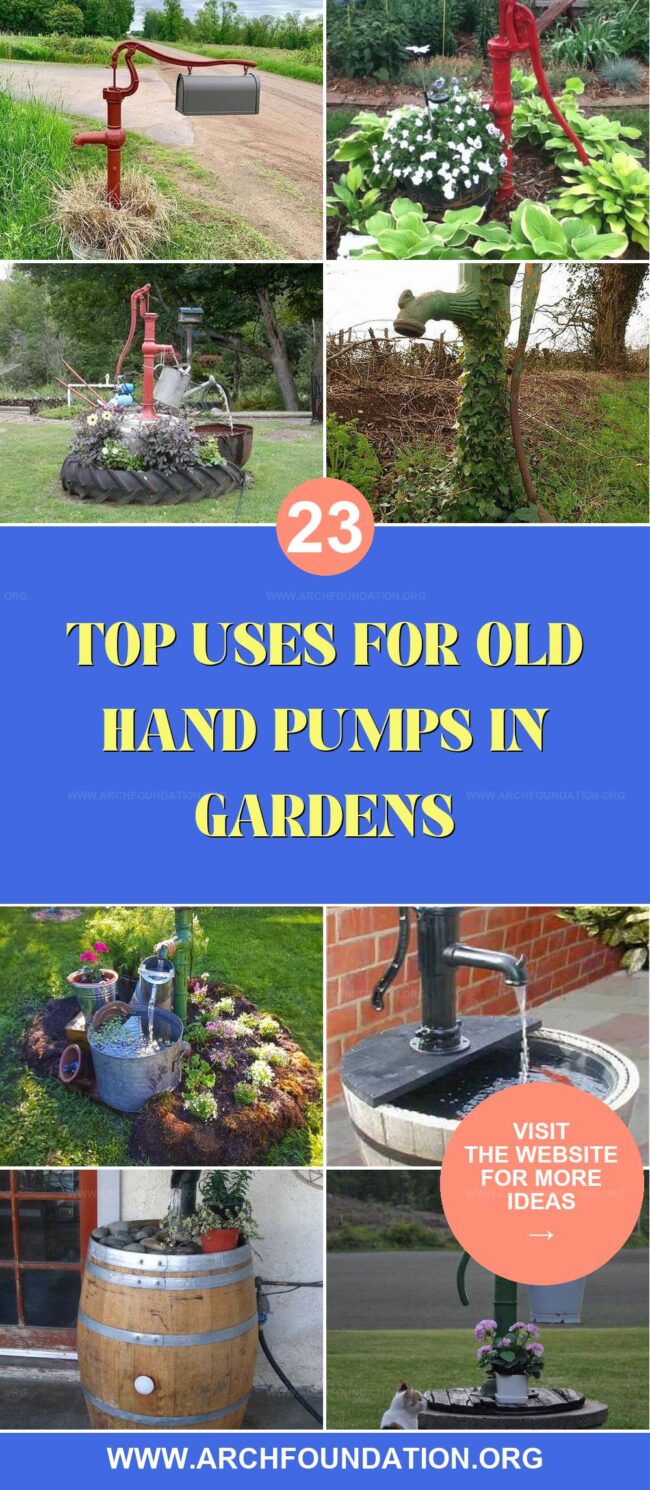 23 Unique Uses for Old Hand Pumps in Gardens