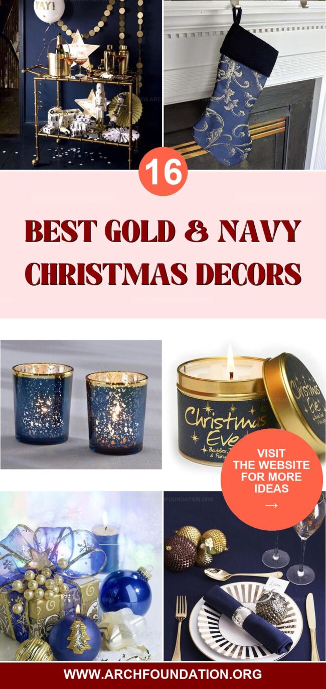 16 Navy & Gold Christmas Decors for Elegant Holidays