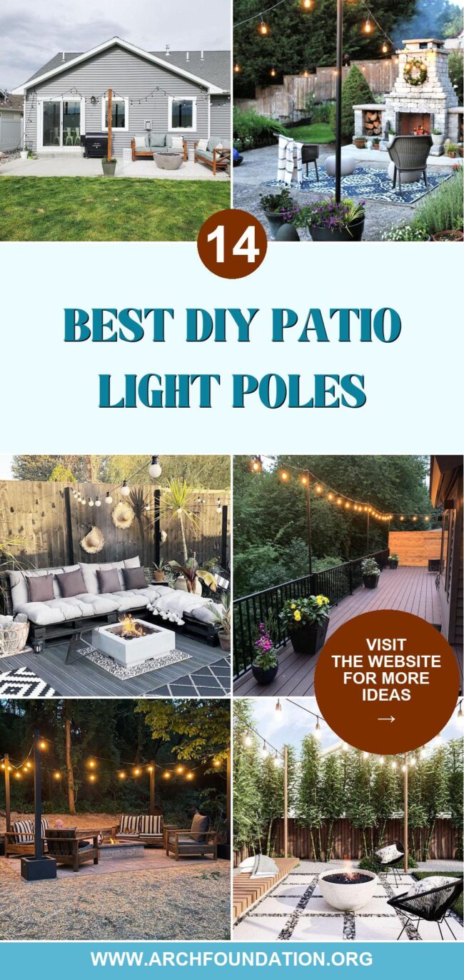 14 DIY Patio Light Pole Ideas for Brighter Evenings