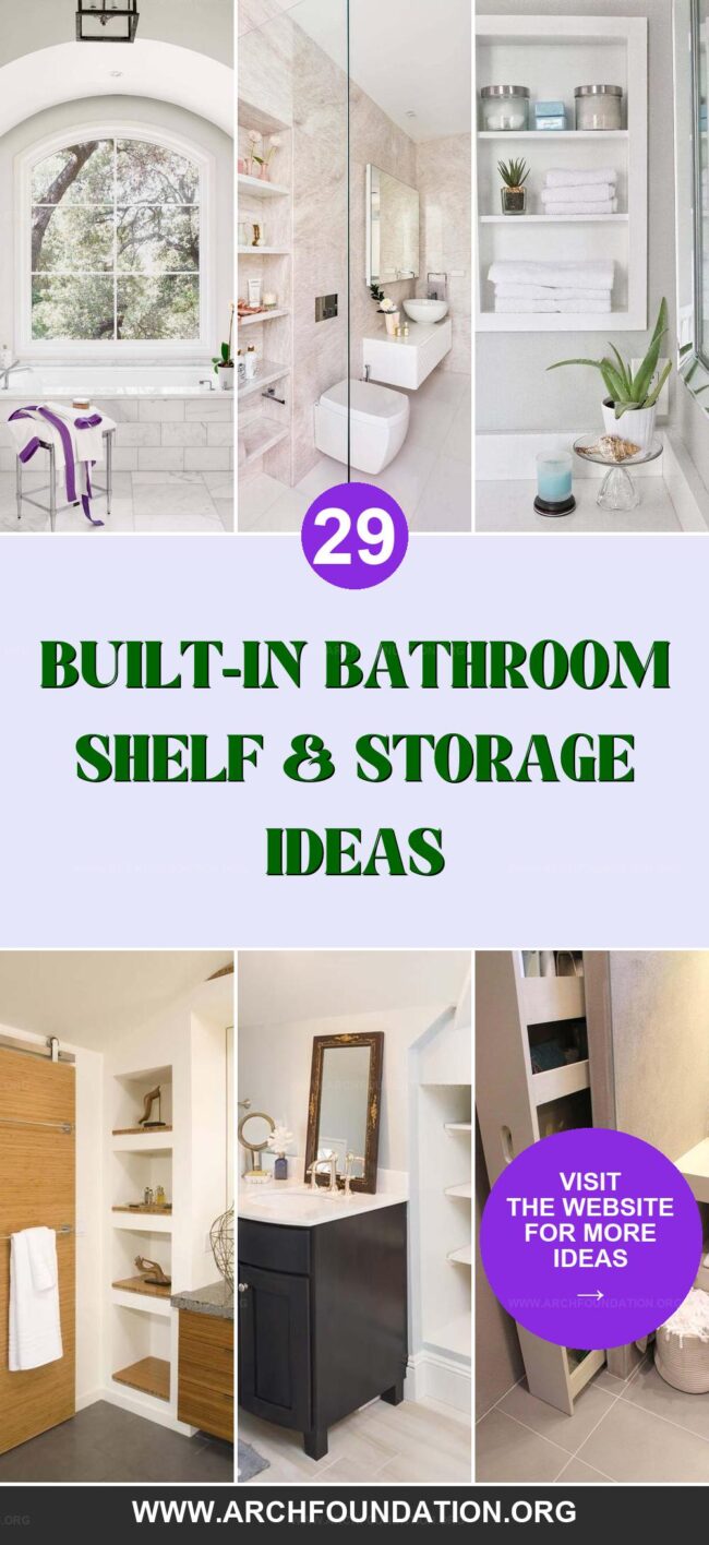 29 Smart Built-in Shelf Ideas for More Bathroom Storage