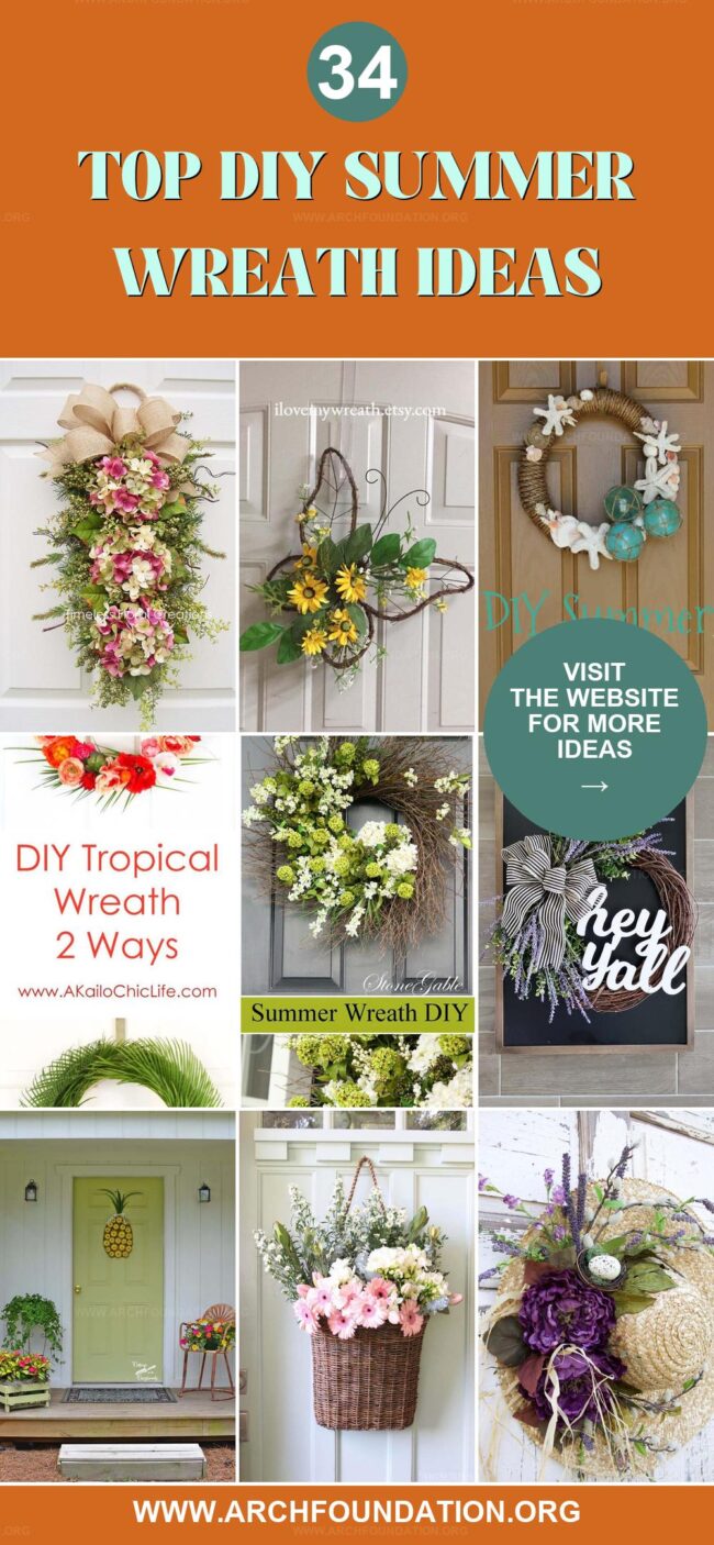 34 Creative DIY Summer Wreaths to Brighten Your Door