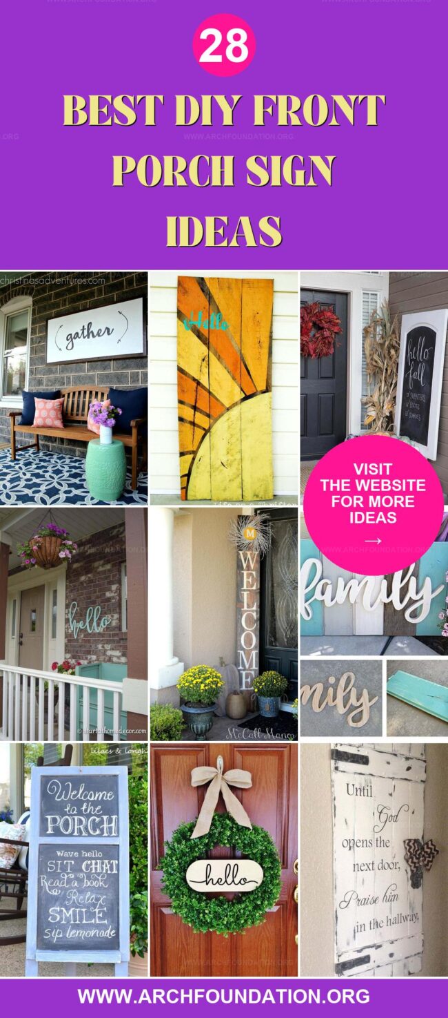 28 Creative DIY Front Porch Sign Ideas for Every Season